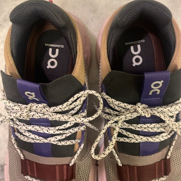 On Running Women's Sneakers - Gray, Black, Purple, Tan - Picture 7 of 9